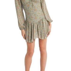 Lush Green Ruffled Tiered Long Sleeve Dress